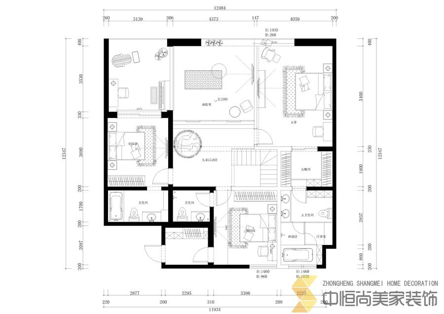 西安,西安家裝,西安家裝設(shè)計,西安小戶型設(shè)計公司,裝修案例萬科大明宮效果圖